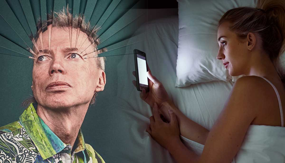 Représentation d'andy clark et le principe de l'esprit étendu au moyen d'un smartphone.